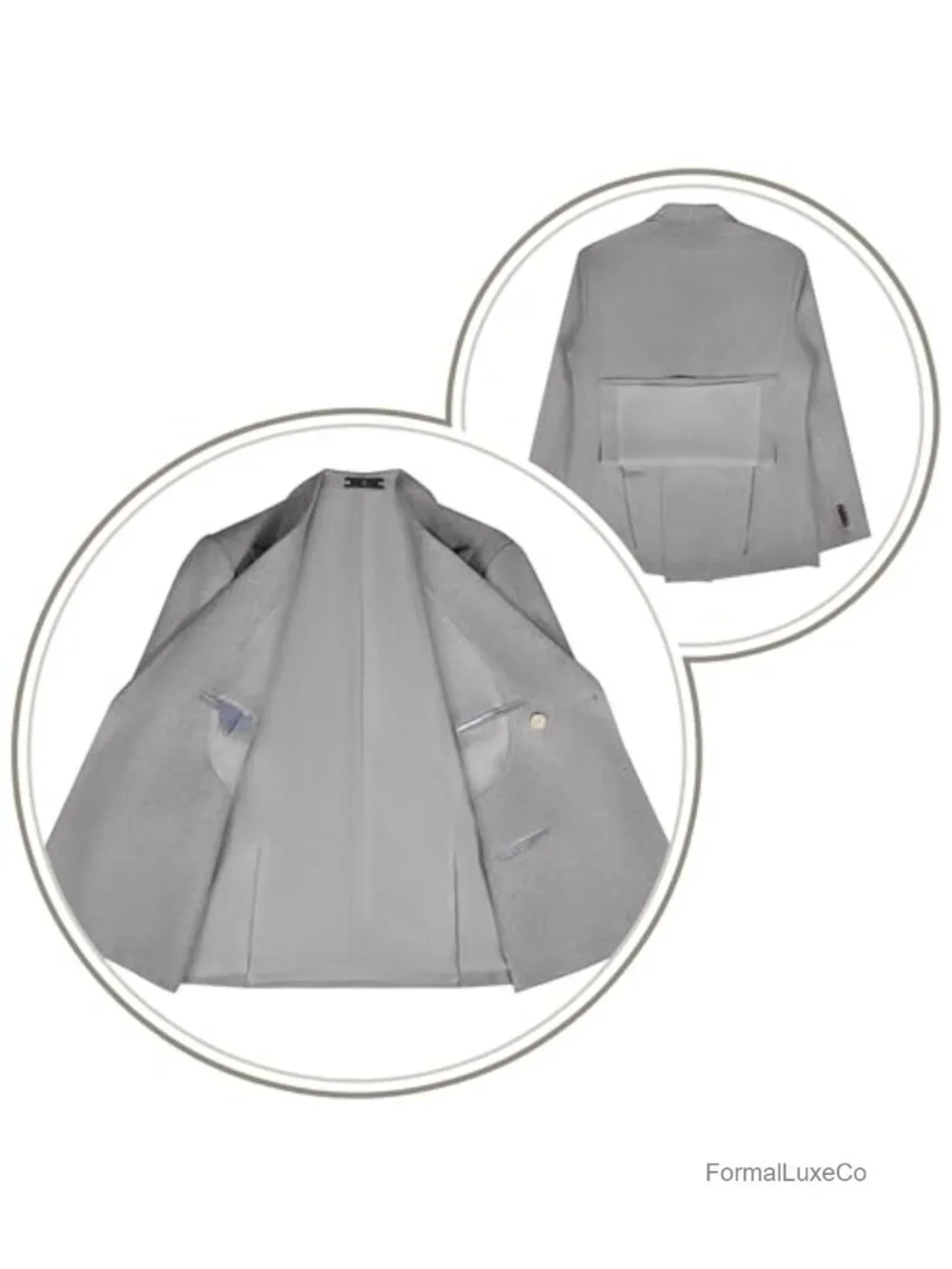 Linen Suit 2 Piece Double Breasted Peak Lapel Men's Slim Fit Wedding Tuxedo Set